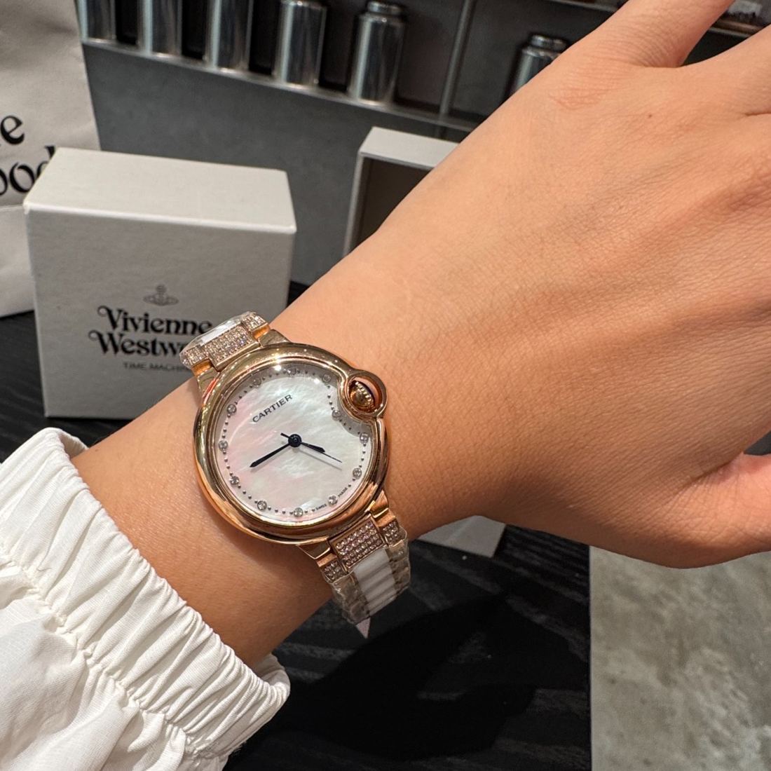 Cartier Wrist Quartz Watch Fisheye Glass Stainless Watch Band & Case Netby