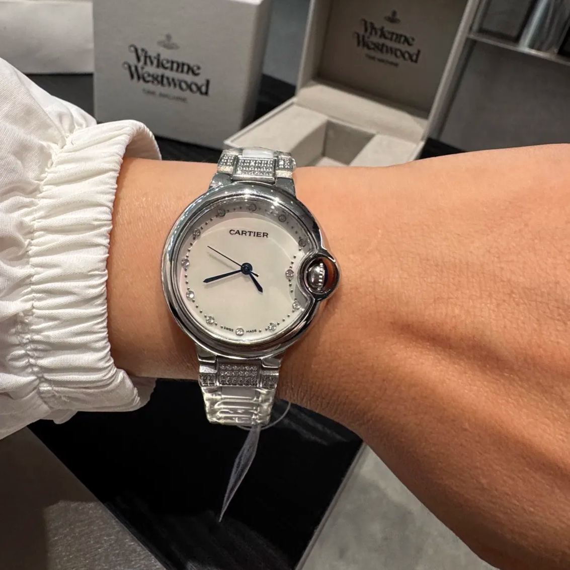 Cartier Wrist Quartz Watch Fisheye Glass Stainless Watch Band & Case Netby