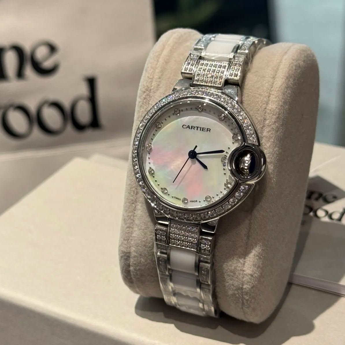 Cartier Wrist Quartz Watch Fisheye Glass Stainless Watch Band & Case Netby