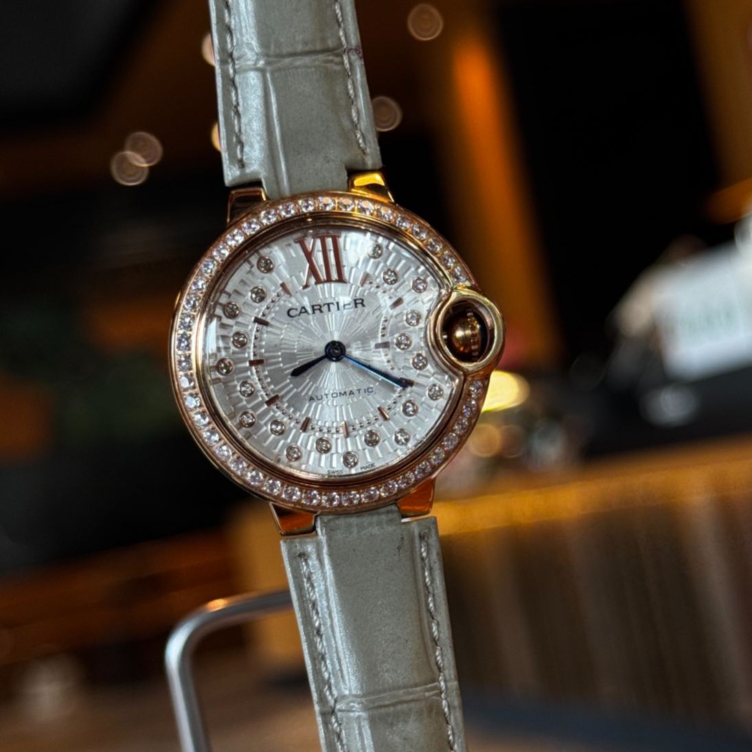 Cartier Blue Ballon Wrist Quartz Watch Fisheye Glass Silver Color Stainless Watch Band & Case Netby