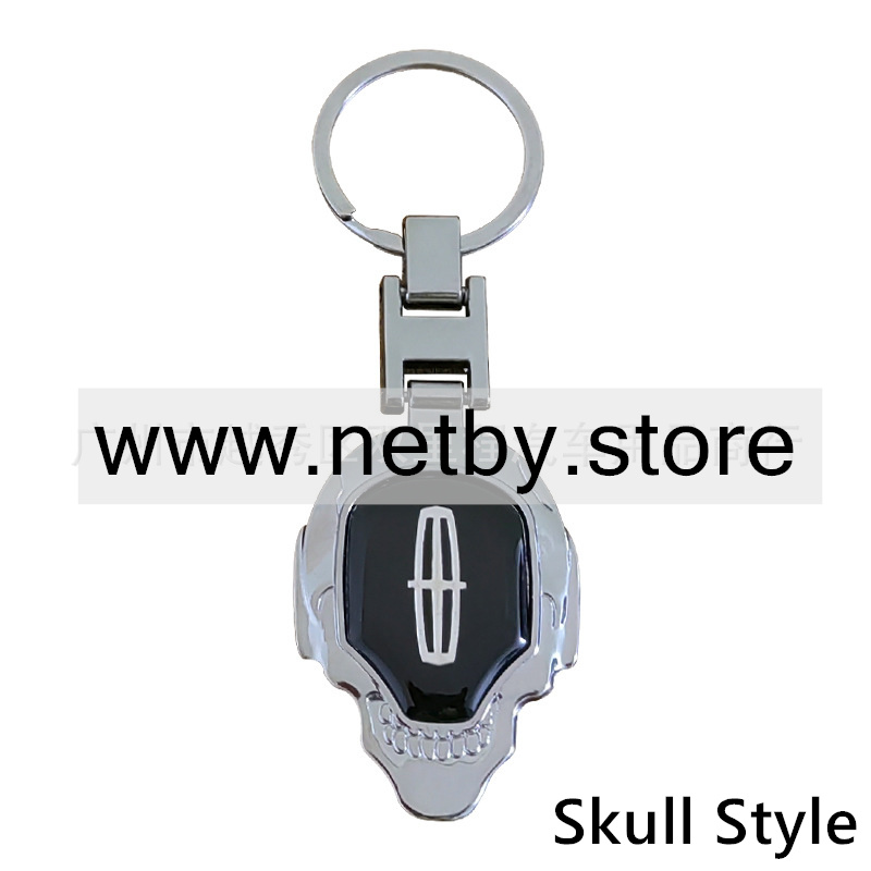 Metal H Buckle Skull Keyring Keychain Keyfob with Logo BMW AUDI BENZ VOLKSWAGEN SKODA TOYOTA BUICK CHEVROLET  Netby