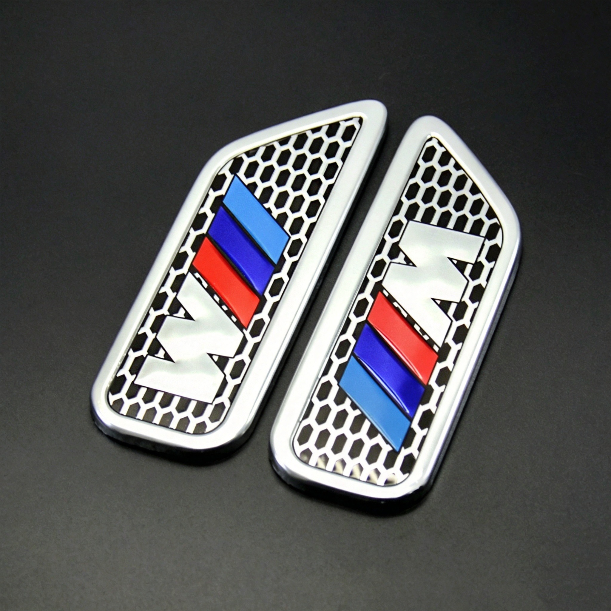Aluminum Alloy Metal Car Side Air Vent Fender Emblem Badge for BMW M ACSCHNITZER BENZ AMG AUDI SLINE FORD RS ST VW ABT RLINE GTI MITSUBISHI RALLIART DODGE R/T SUBARU STI TOYOTA TRD NISSAN NISMO SPORT Netby