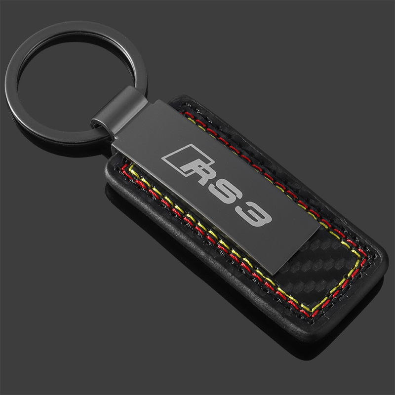 Carbon Fiber Car Logo Keychain Keyring Keyfob for Audi A3 A4L A5 A6L A7 A8L Q2L Q3 Q5 Q7 RS3 RS4 RS5 RS6 RS7 RS8 S3 S4 S5 S6 S7 S8 SQ3 SQ5 SQ7 Netby