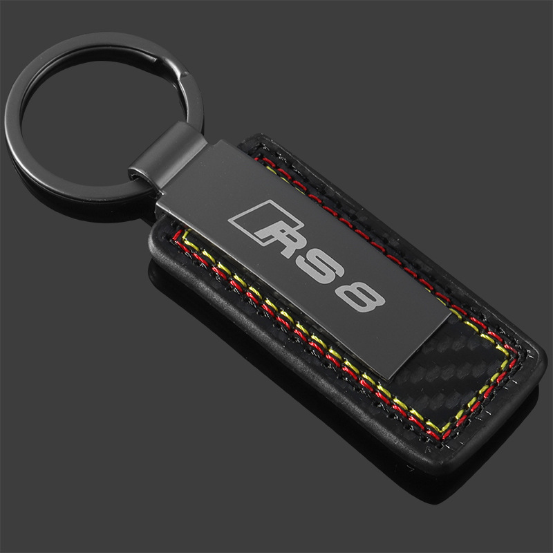 Carbon Fiber Car Logo Keychain Keyring Keyfob for Audi A3 A4L A5 A6L A7 A8L Q2L Q3 Q5 Q7 RS3 RS4 RS5 RS6 RS7 RS8 S3 S4 S5 S6 S7 S8 SQ3 SQ5 SQ7 Netby