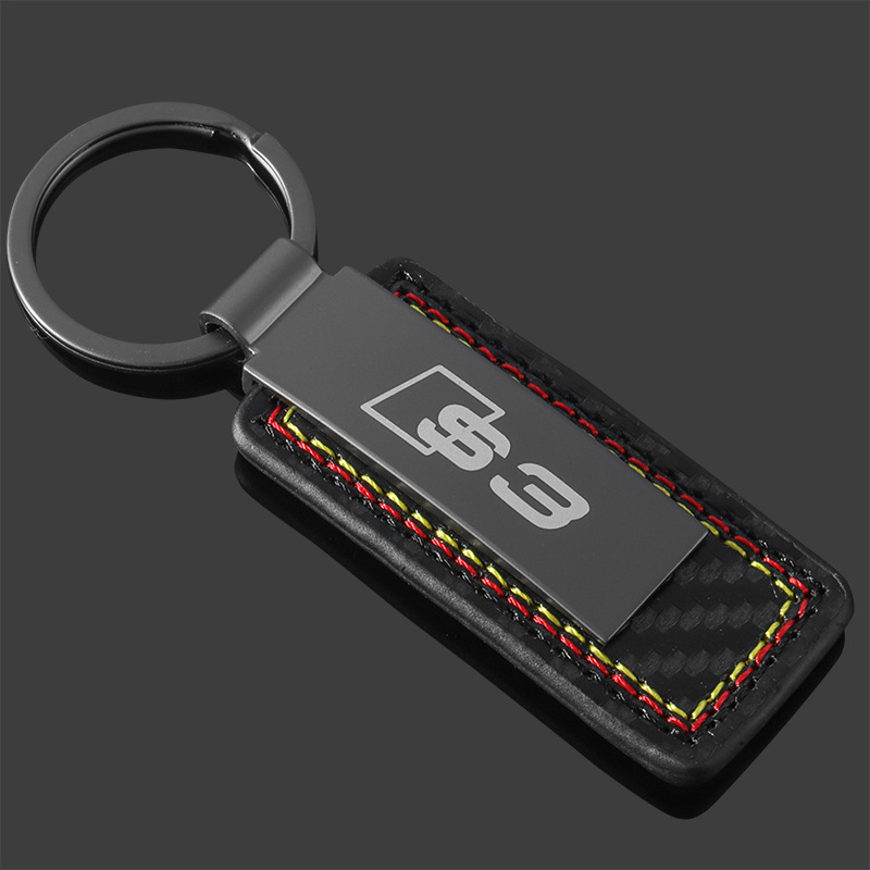 Carbon Fiber Car Logo Keychain Keyring Keyfob for Audi A3 A4L A5 A6L A7 A8L Q2L Q3 Q5 Q7 RS3 RS4 RS5 RS6 RS7 RS8 S3 S4 S5 S6 S7 S8 SQ3 SQ5 SQ7 Netby