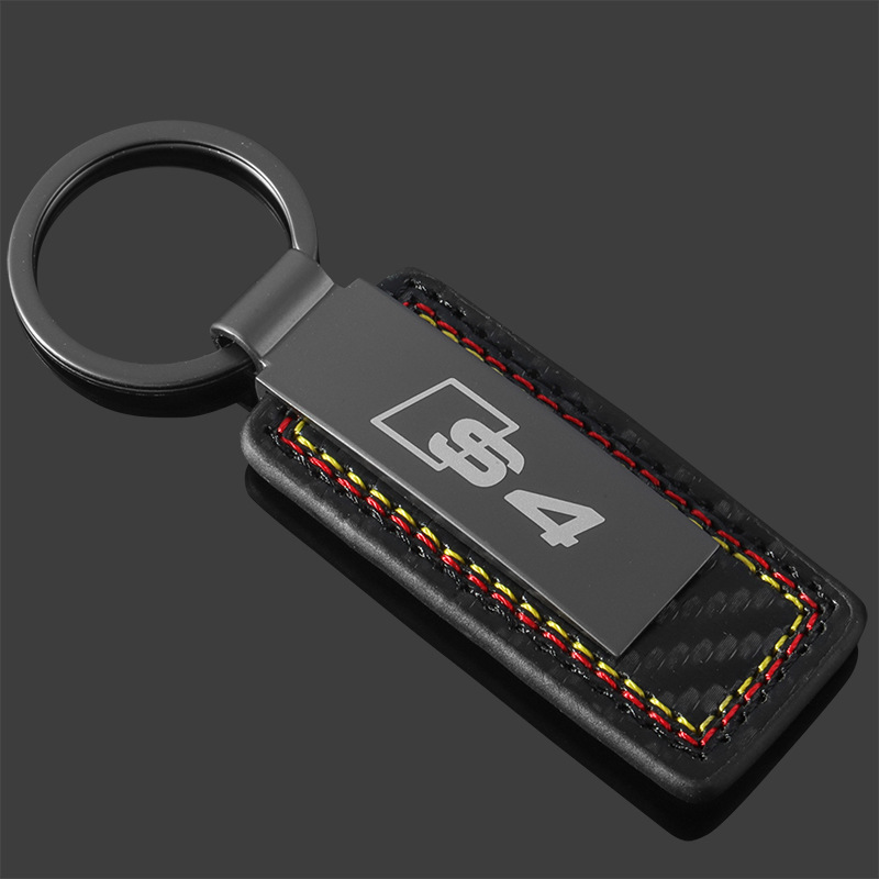 Carbon Fiber Car Logo Keychain Keyring Keyfob for Audi A3 A4L A5 A6L A7 A8L Q2L Q3 Q5 Q7 RS3 RS4 RS5 RS6 RS7 RS8 S3 S4 S5 S6 S7 S8 SQ3 SQ5 SQ7 Netby