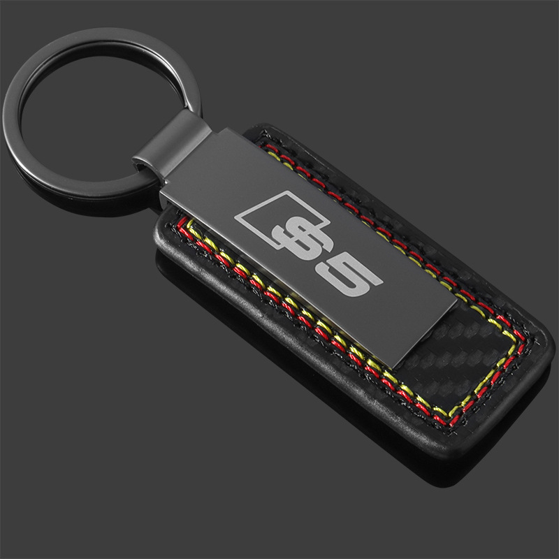 Carbon Fiber Car Logo Keychain Keyring Keyfob for Audi A3 A4L A5 A6L A7 A8L Q2L Q3 Q5 Q7 RS3 RS4 RS5 RS6 RS7 RS8 S3 S4 S5 S6 S7 S8 SQ3 SQ5 SQ7 Netby