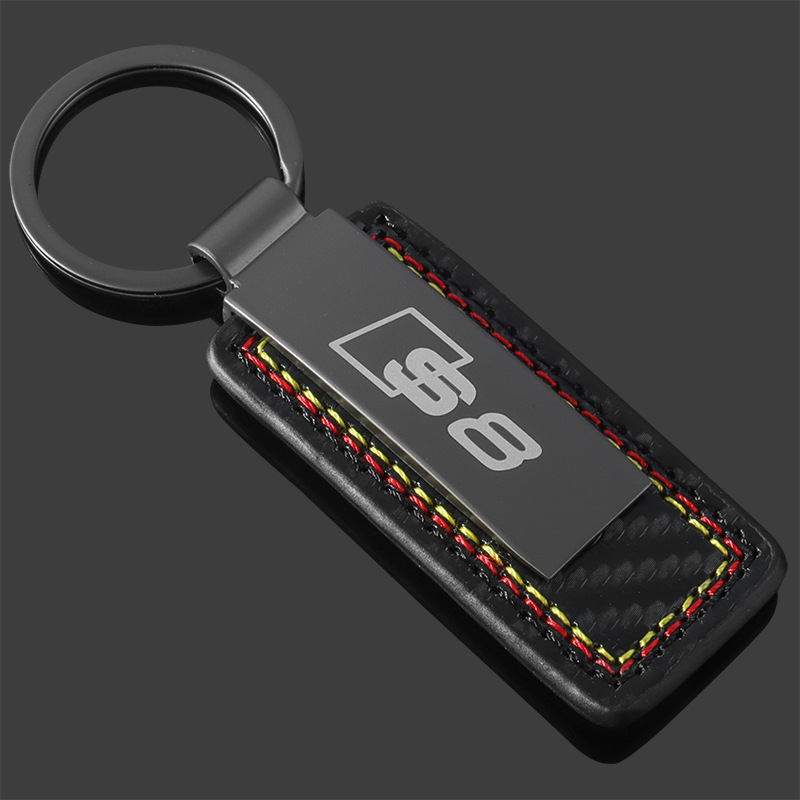 Carbon Fiber Car Logo Keychain Keyring Keyfob for Audi A3 A4L A5 A6L A7 A8L Q2L Q3 Q5 Q7 RS3 RS4 RS5 RS6 RS7 RS8 S3 S4 S5 S6 S7 S8 SQ3 SQ5 SQ7 Netby