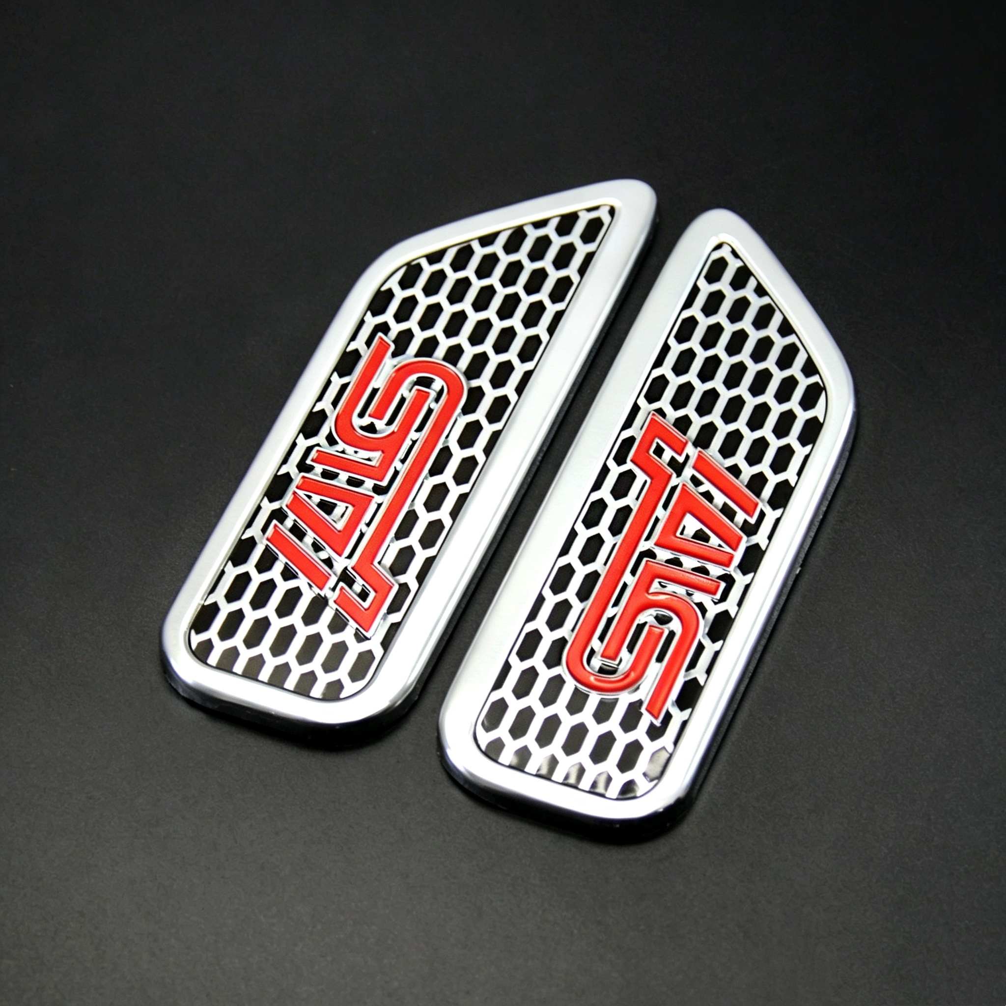 Aluminum Alloy Metal Car Side Air Vent Fender Emblem Badge for BMW M ACSCHNITZER BENZ AMG AUDI SLINE FORD RS ST VW ABT RLINE GTI MITSUBISHI RALLIART DODGE R/T SUBARU STI TOYOTA TRD NISSAN NISMO SPORT Netby