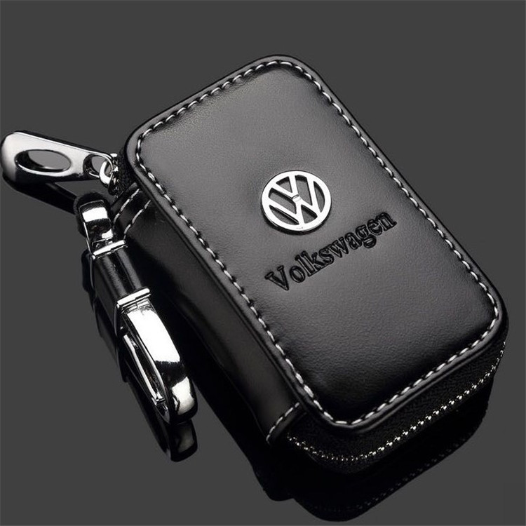 Black Color Leather Car Remote Key Wallet for KIA AUDI BENZ BMW BUICK PORSCHE VW VOLVO JAGUAR CHEVROLET FORD Netby