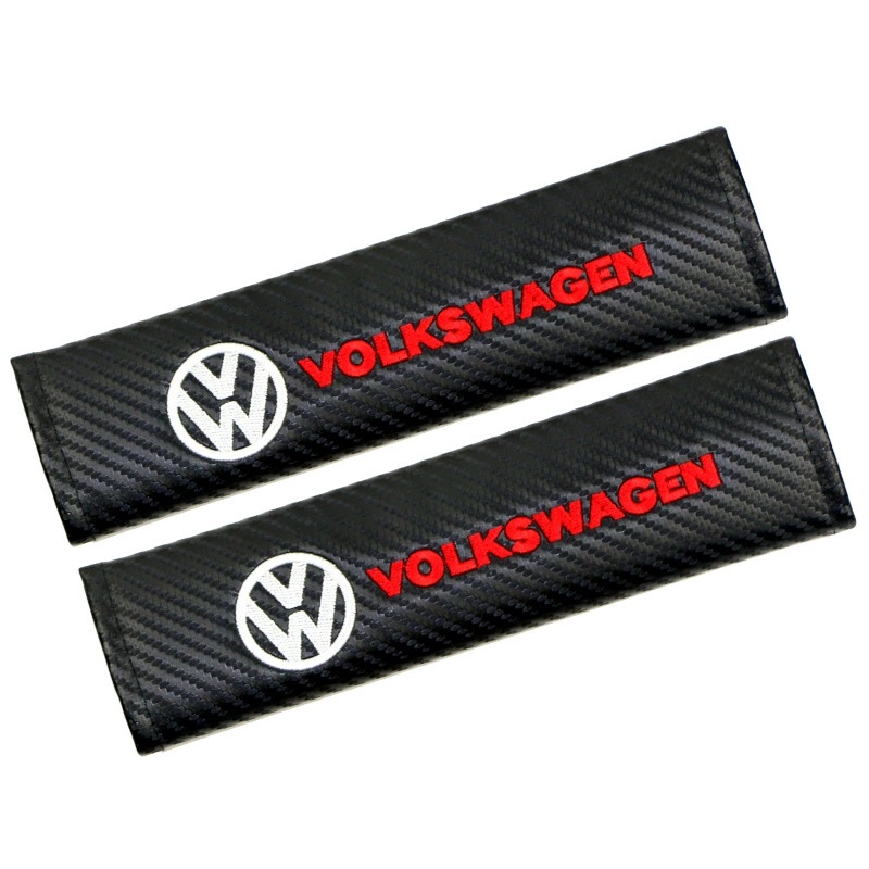 Carbon Fiber Style Car Seat Belt Cover for Audi Benz BMW Corvette VW SKODA Alfa Romeo Netby