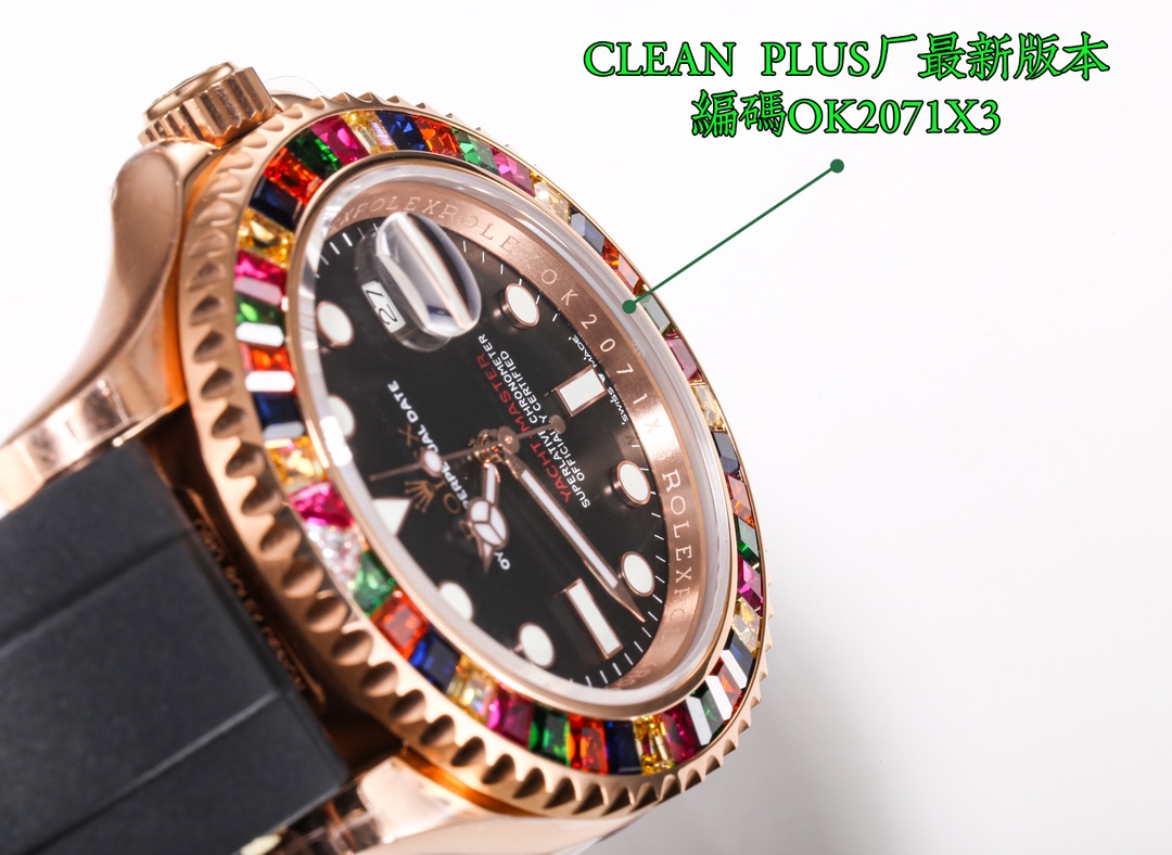 Replica Rolex Yacht-Master Rainbow Wrist Watch 3235 Movement Sapphire Glass Candy Model Automatic Netby