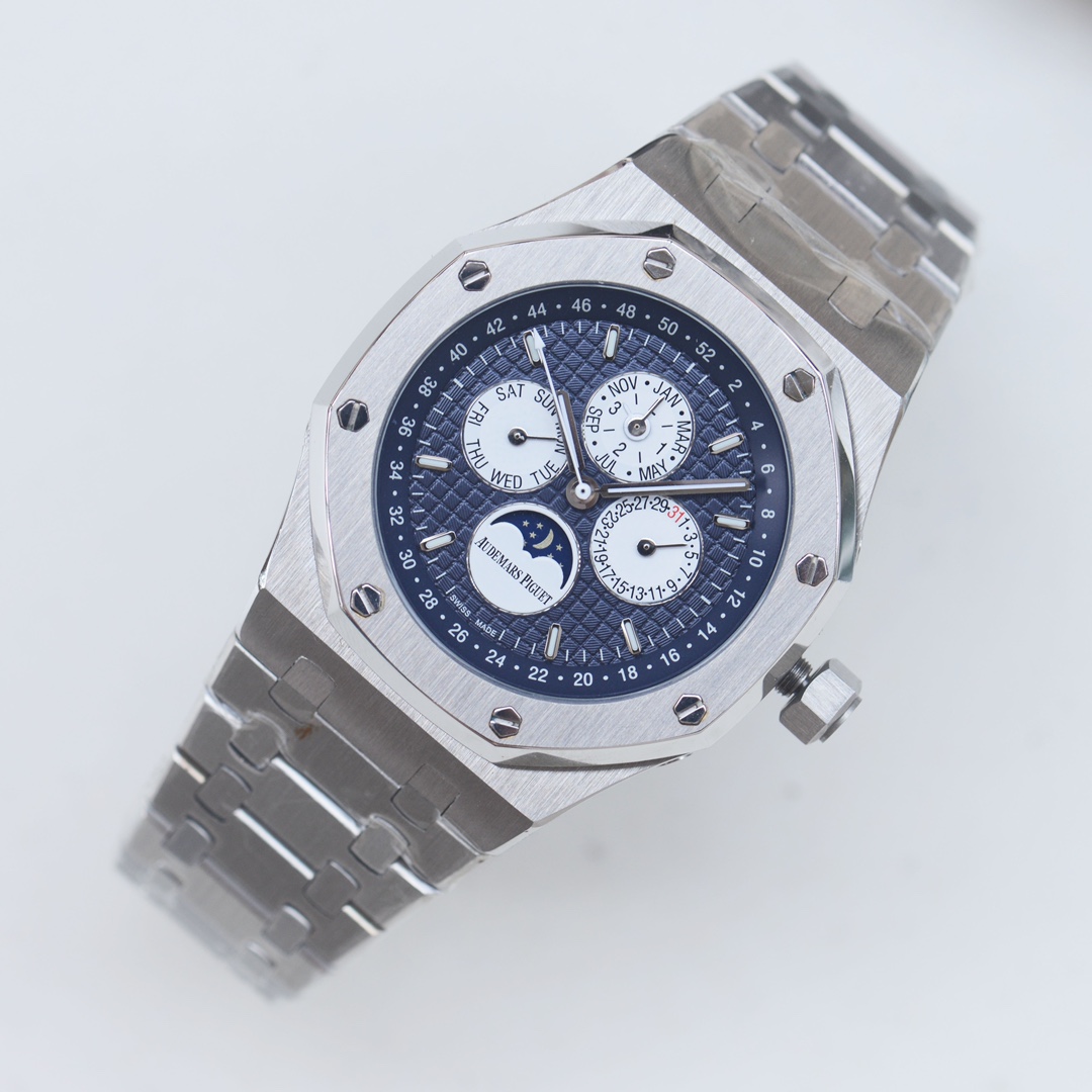AP AUDEMARS PIGUET Royal Oak Wrist Watch 3841 Movement Crystal Glass Stainless Watch Band & Case Dark Blue Dial Plate Automatic Netby