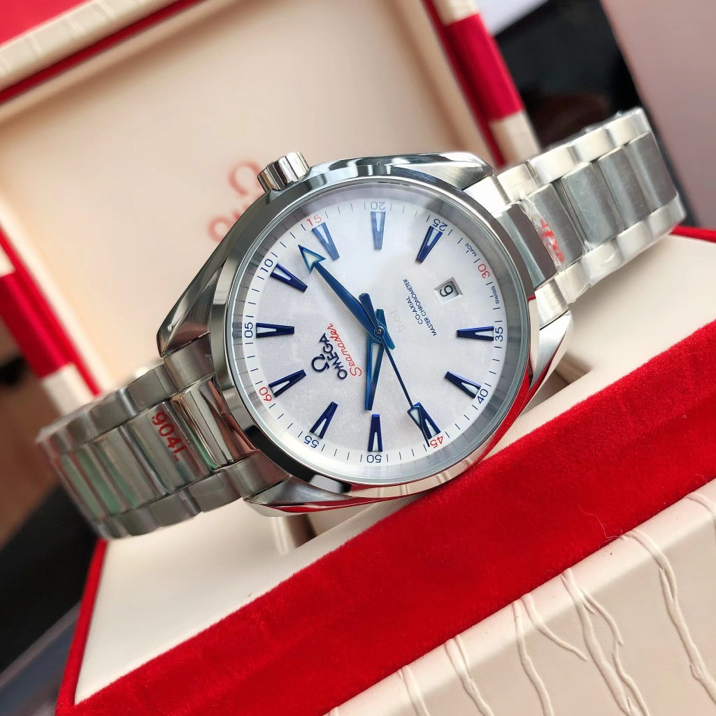 OMEGA SEAMASTER Aqua Terra Wrist Watch 8215 Movement Crystal Glass Stainless Watch Band & Case White Dial Plate Automatic Netby