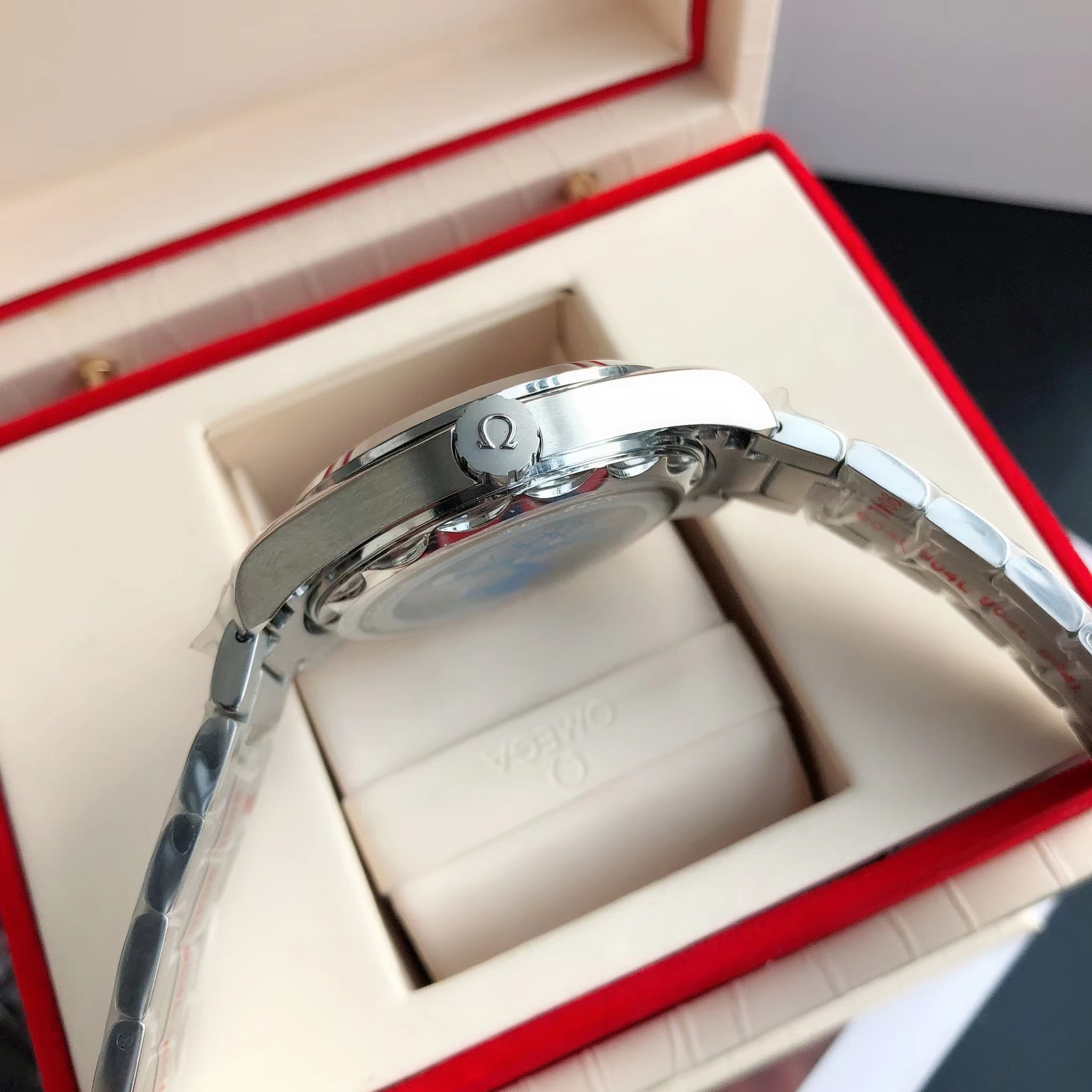 OMEGA SEAMASTER Aqua Terra Wrist Watch 8215 Movement Crystal Glass Stainless Watch Band & Case Blue Dial Plate Automatic Netby