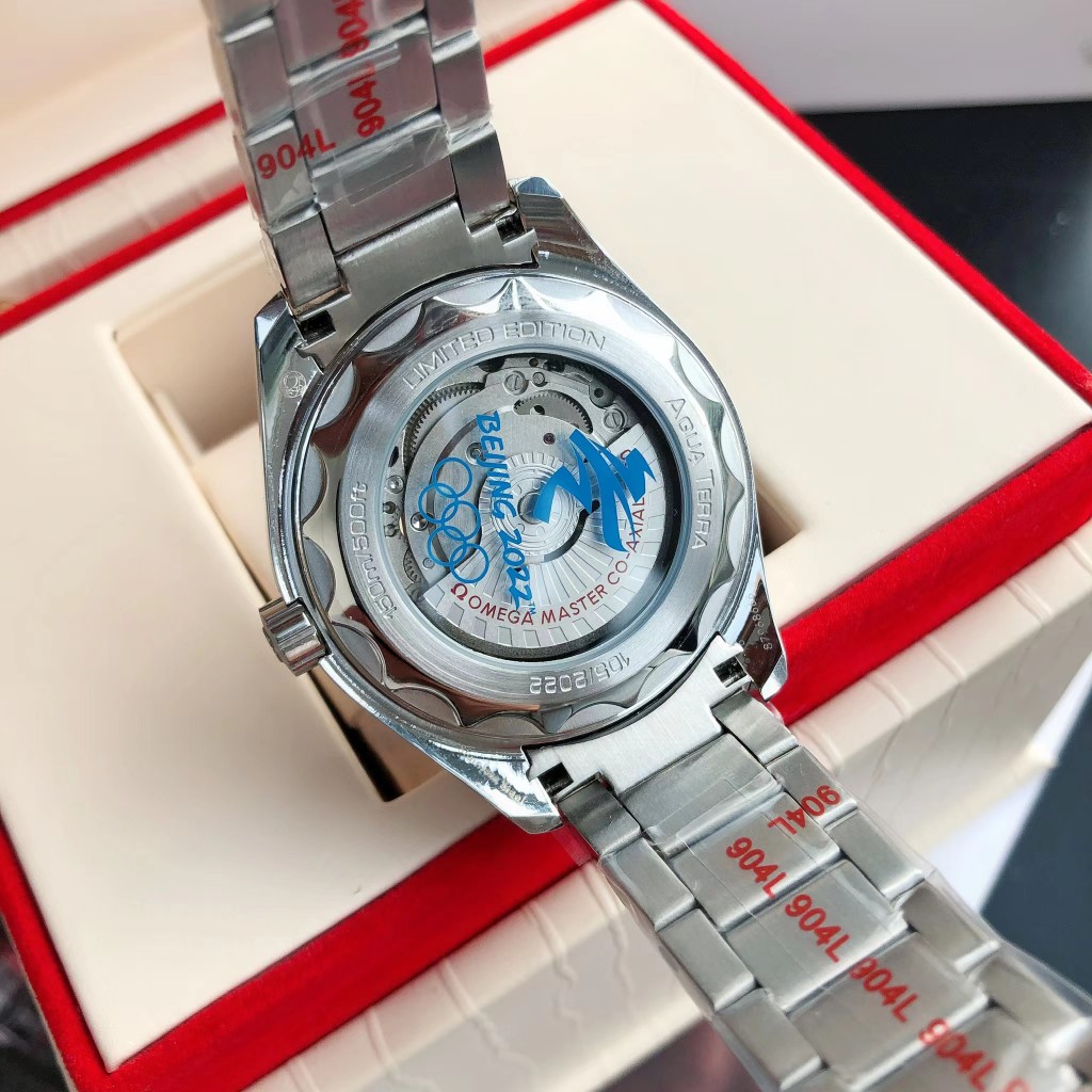 OMEGA SEAMASTER Aqua Terra Wrist Watch 8215 Movement Crystal Glass Stainless Watch Band & Case Blue Dial Plate Automatic Netby