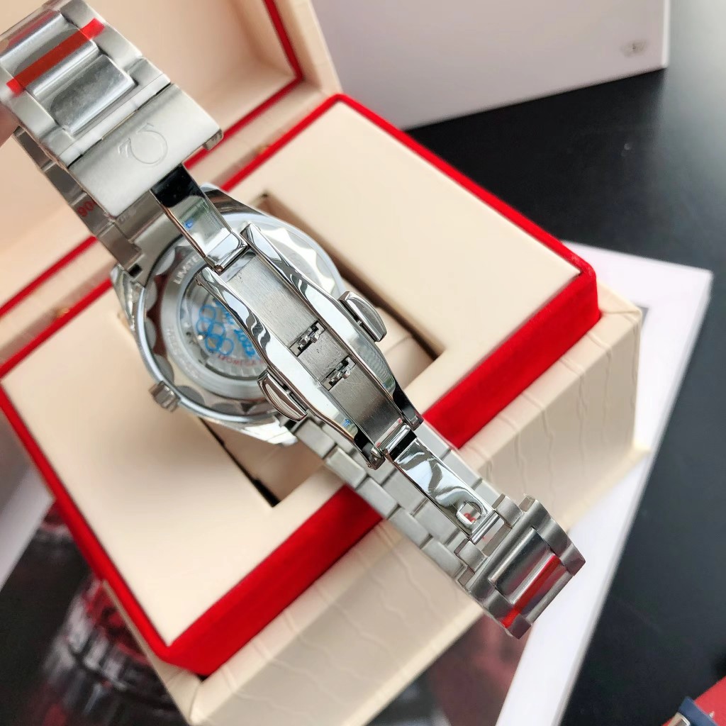 OMEGA SEAMASTER Aqua Terra Wrist Watch 8215 Movement Crystal Glass Stainless Watch Band & Case Blue Dial Plate Automatic Netby