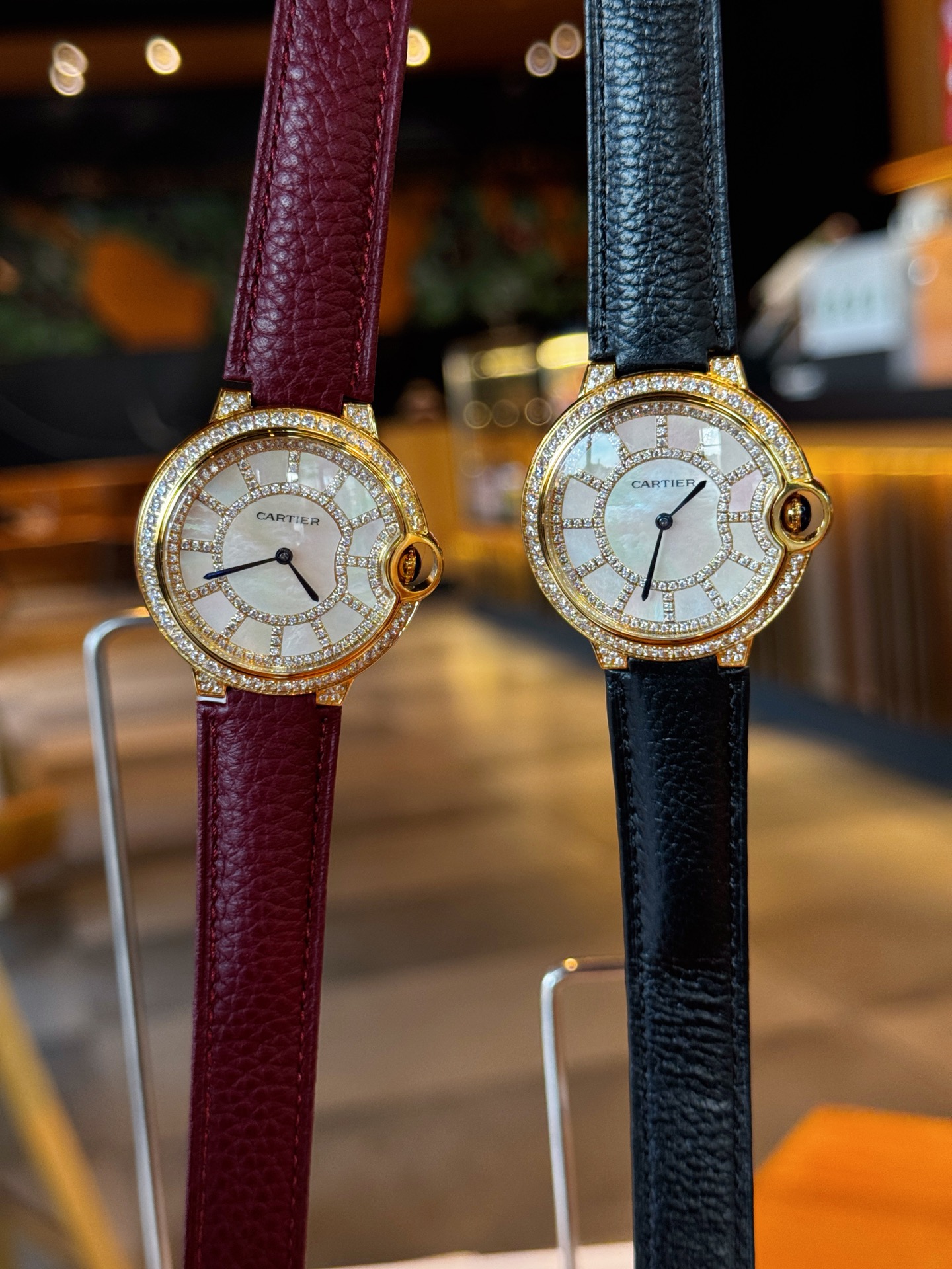 Cartier Wrist Quartz Diamond Circle Watch Fisheye Glass Golden Color Stainless Steel Watch Band Full Diamond Netby