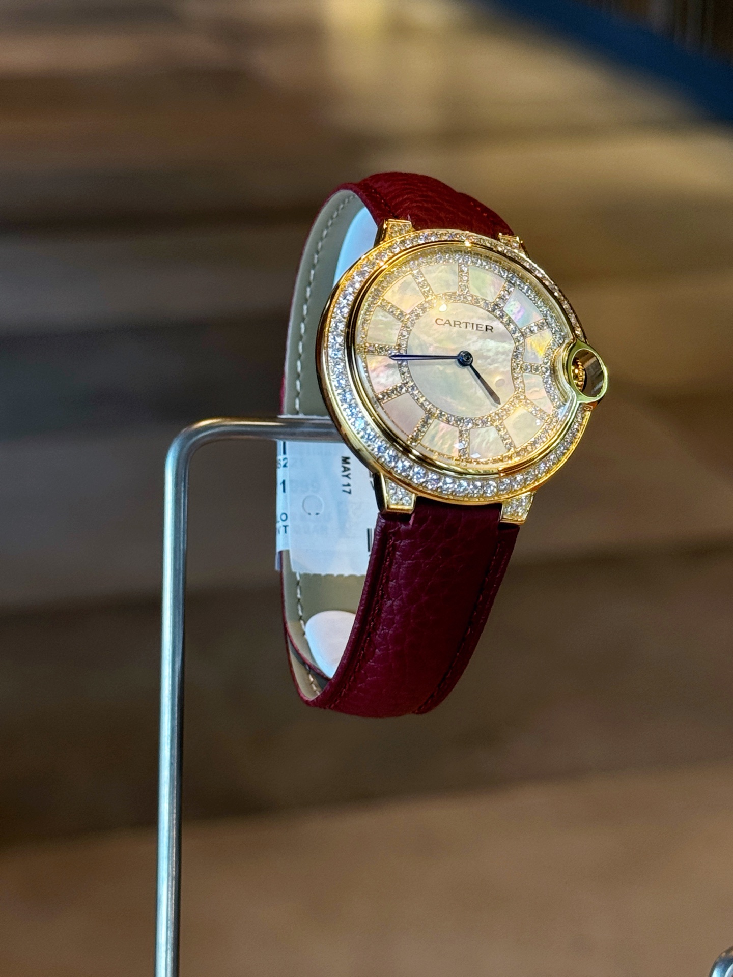 Cartier Wrist Quartz Diamond Circle Watch Fisheye Glass Golden Color Stainless Steel Watch Band Full Diamond Netby