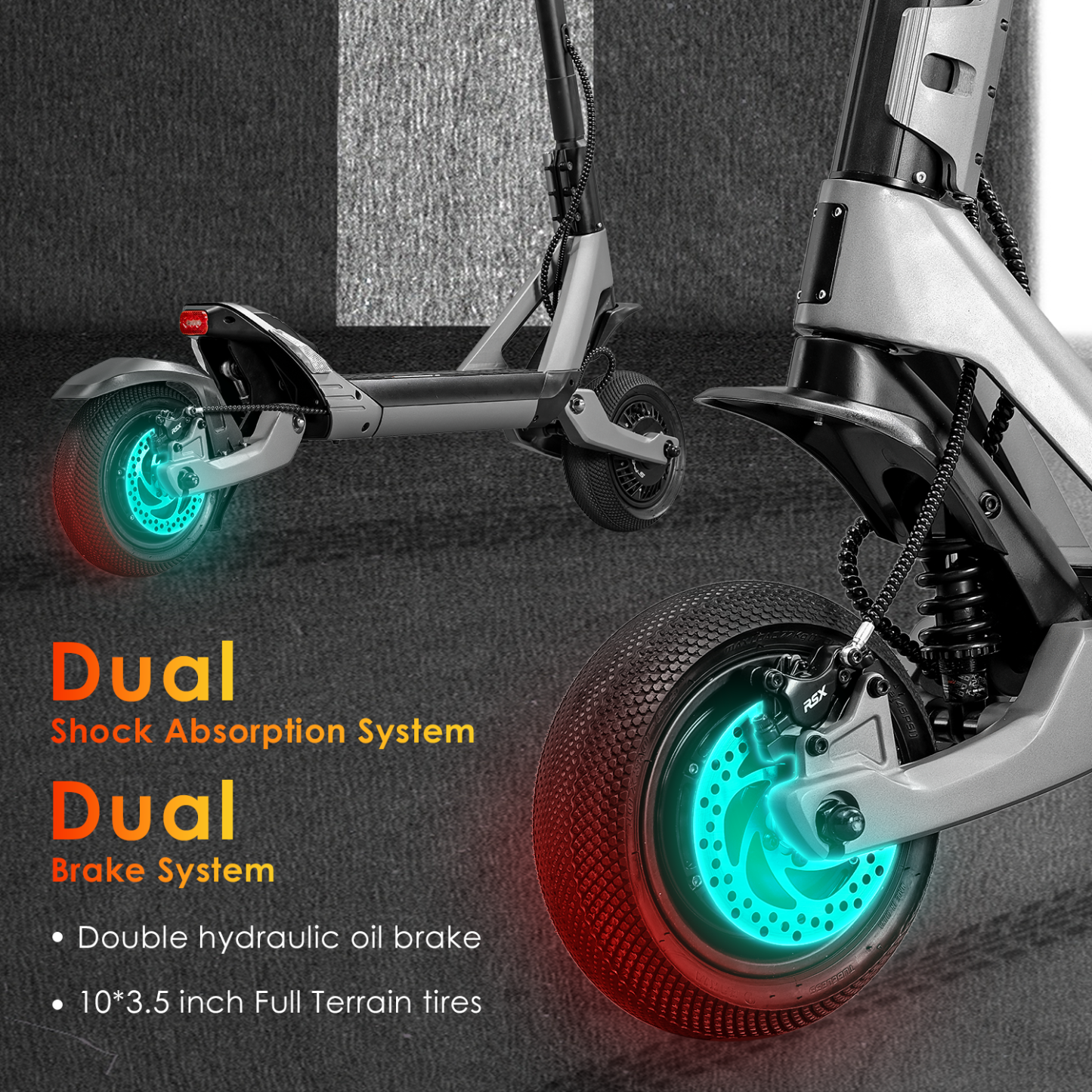 Hezzo F6 Electric Scooter 60V 3200W Dual Motors 23Ah Lithium Battery 43Mph Forged Aluminium Alloy Foldable -HEZZO