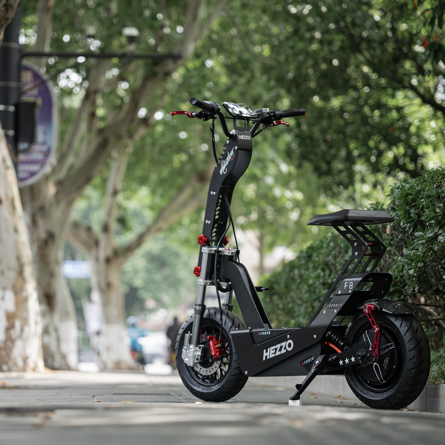 HEZZO 2025 F8 Escooter Mat Black Edition 16Inch Off Road 72V 10000W Foldable Kick Scooter 100Km/h 50Ah 150Km Long Range