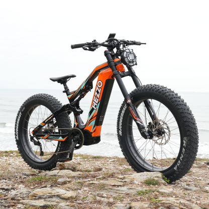 HEZZO K9 Carbon Ebike 26Inch Electric Fat Bike 52V 1000W Mid-Drive 21Ah SAMSUNG/LG Offroad Emtb