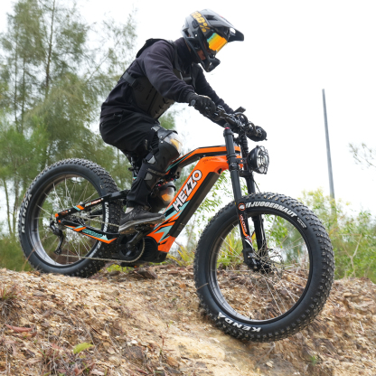 HEZZO K9 Carbon Ebike 26Inch Electric Fat Bike 52V 1000W Mid-Drive 21Ah SAMSUNG/LG Offroad Emtb