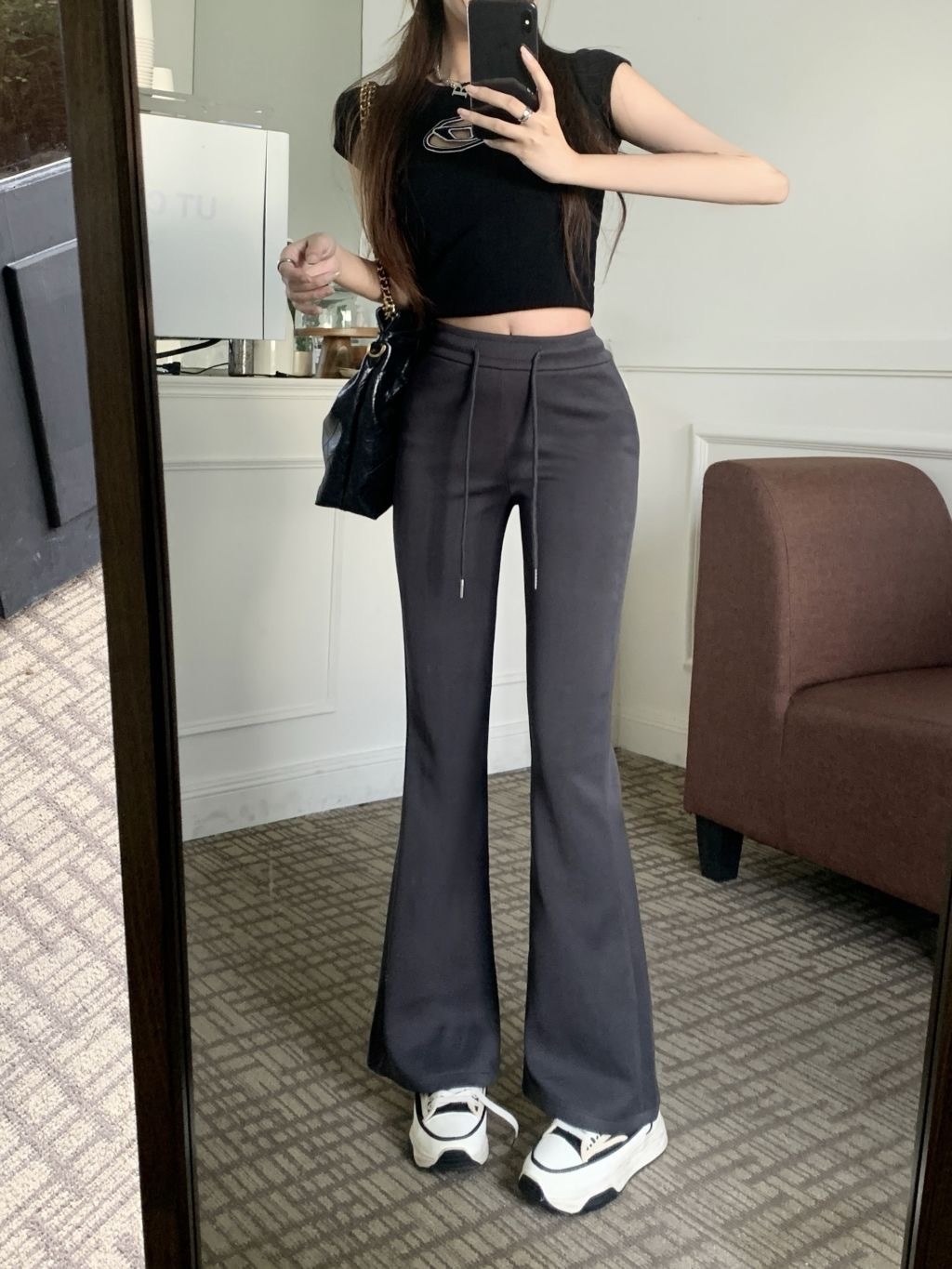 5374. DARK GRAY LONG BOTTOM