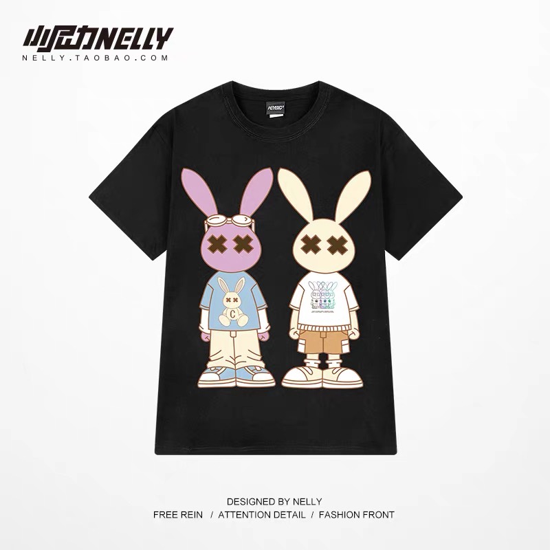 1682. BUNNY BLACK TEE