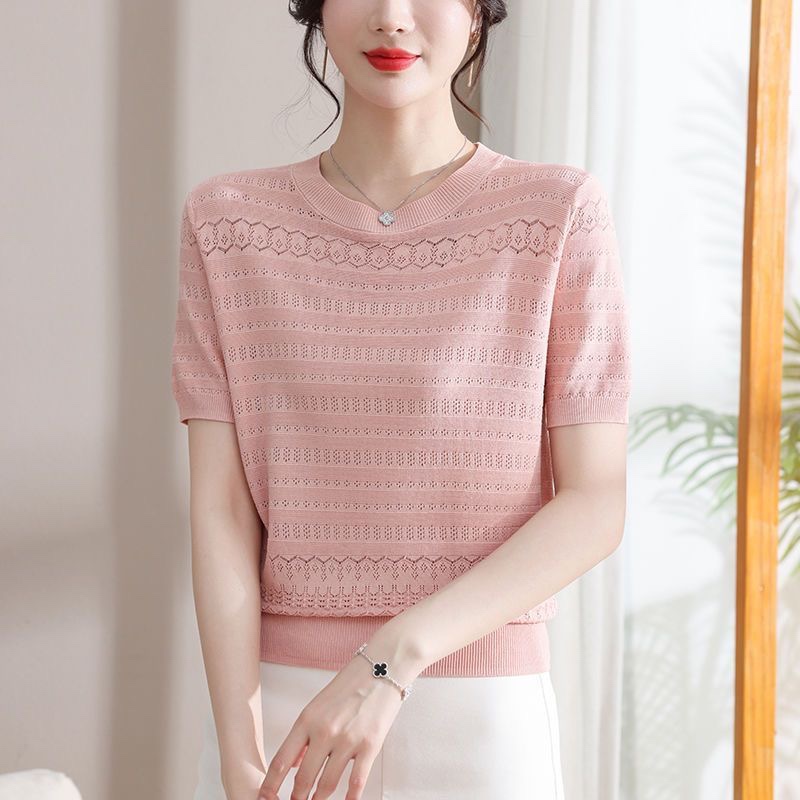 C748. PINK SHORT SLEEVES TOP