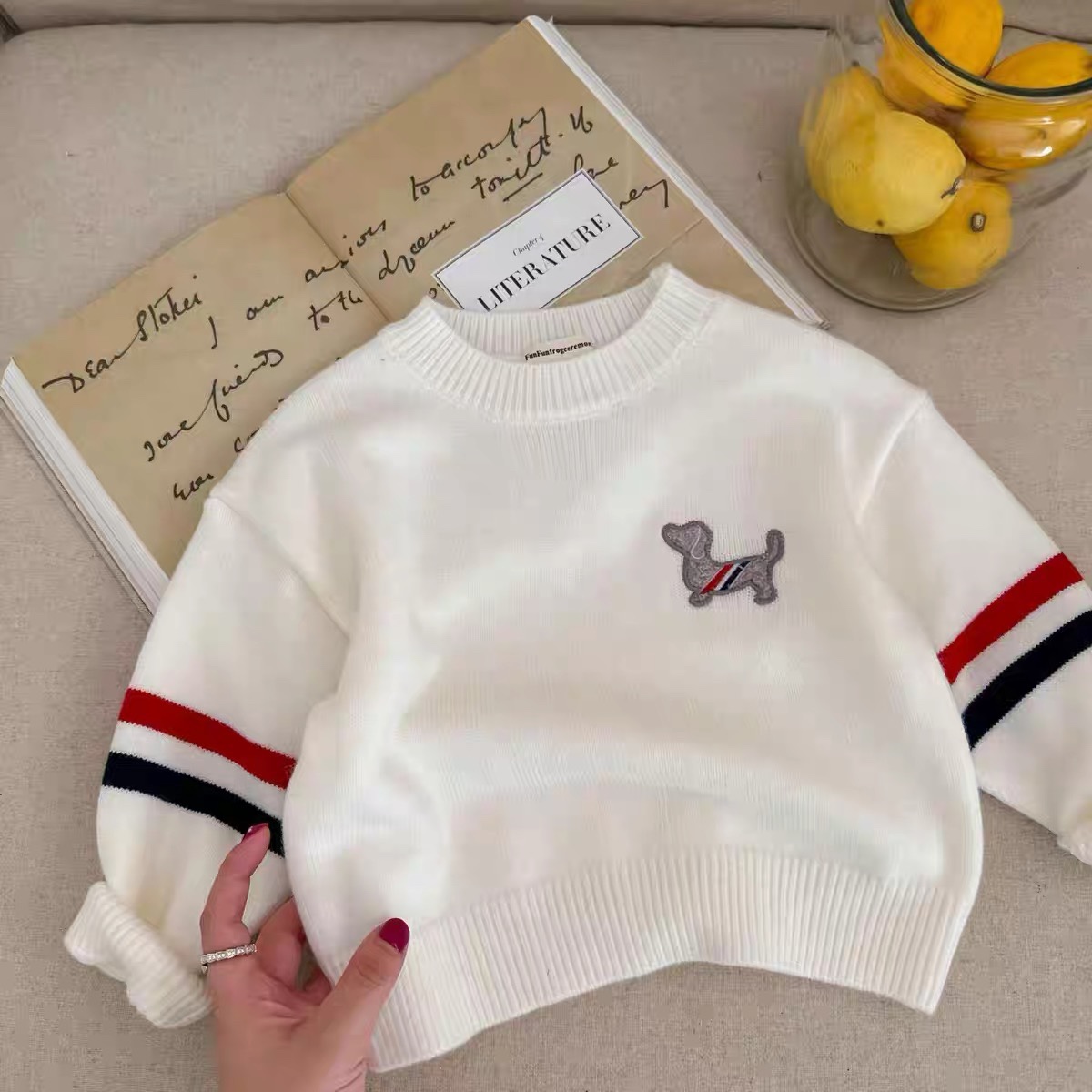 K449. KID BOY DOG WHITE TOP