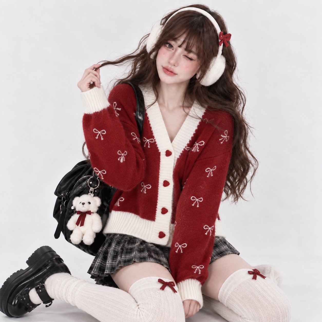 T569. SWEATER BOWTIE RED