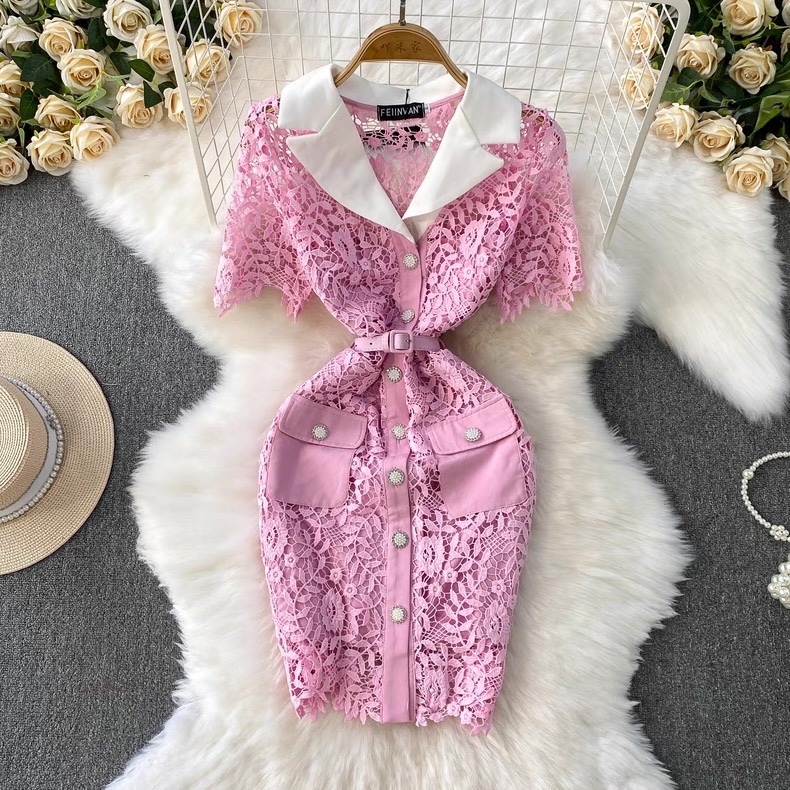 7761. PINK SHORT DRESS
