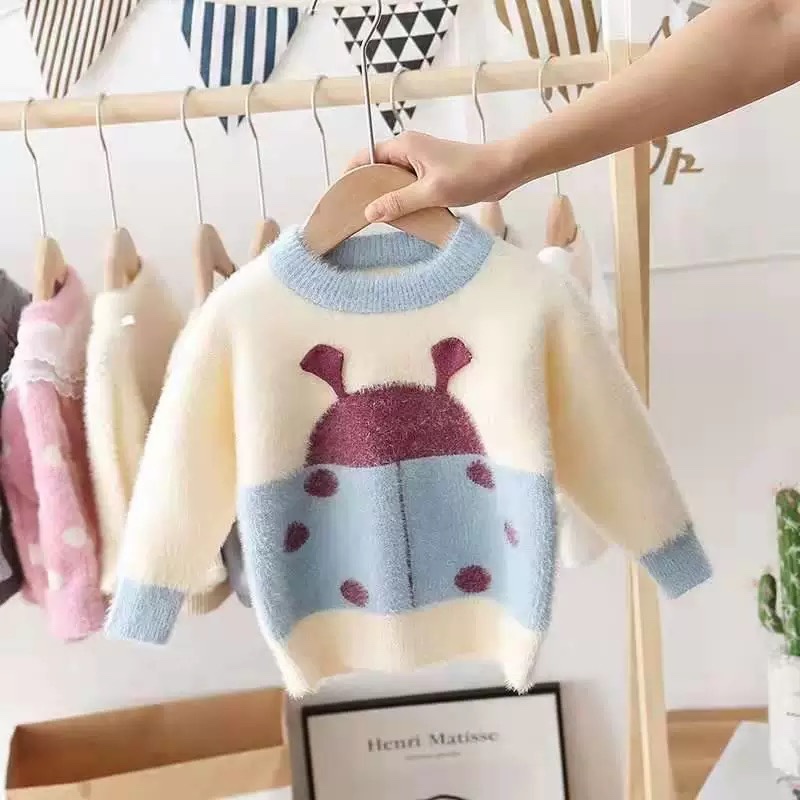 K543. BABY SWEATER LADYBUG  BLUE