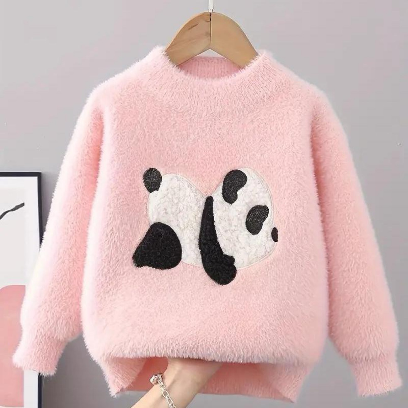 K522. BABY SWEATER PANDA PINK