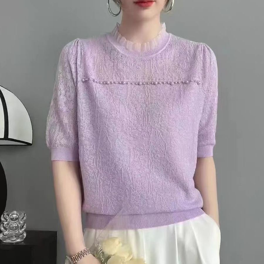 C854. LACE TOP MONGTOGHI  PURPLE