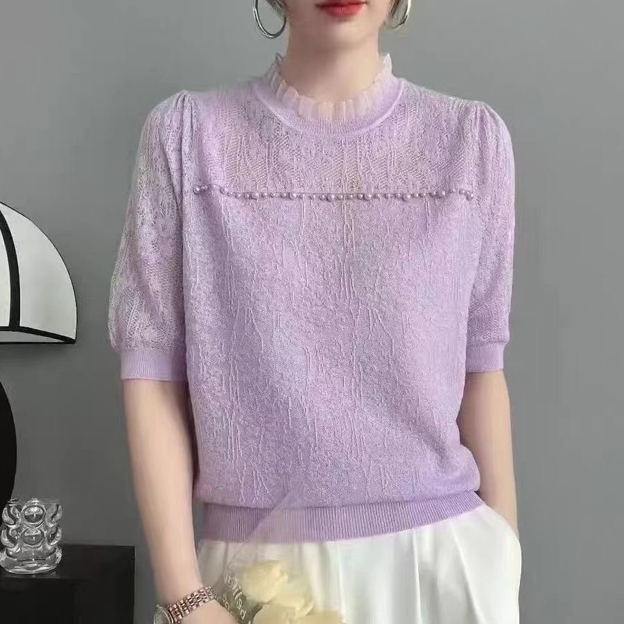 C854. LACE TOP MONGTOGHI  PURPLE