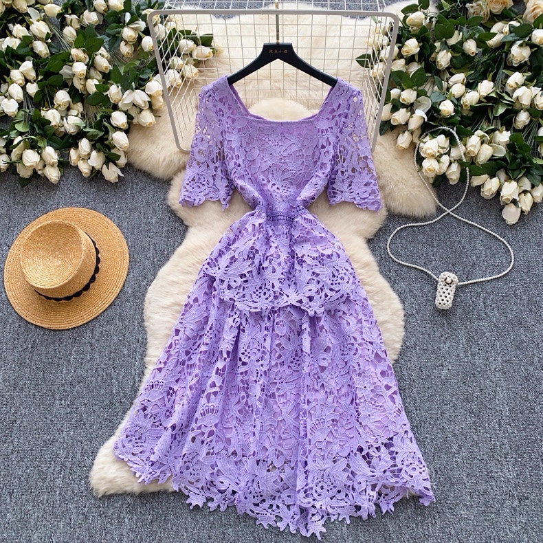 7863. PURPLE LONG DRESS