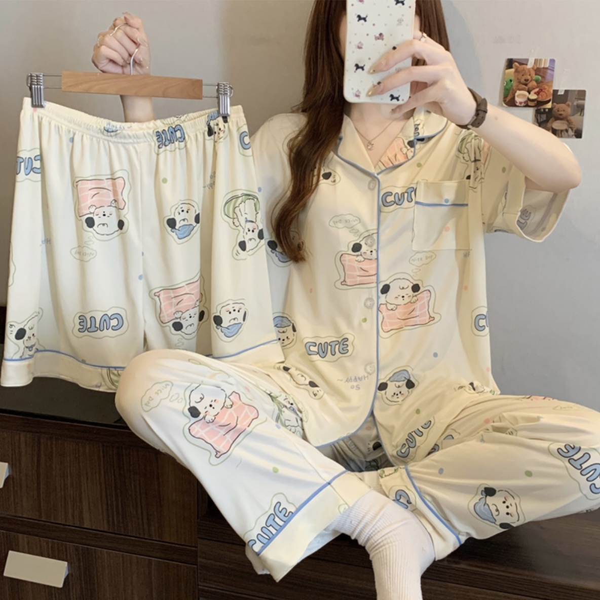 S218. SLEEPWEAR PUPPY CREAM