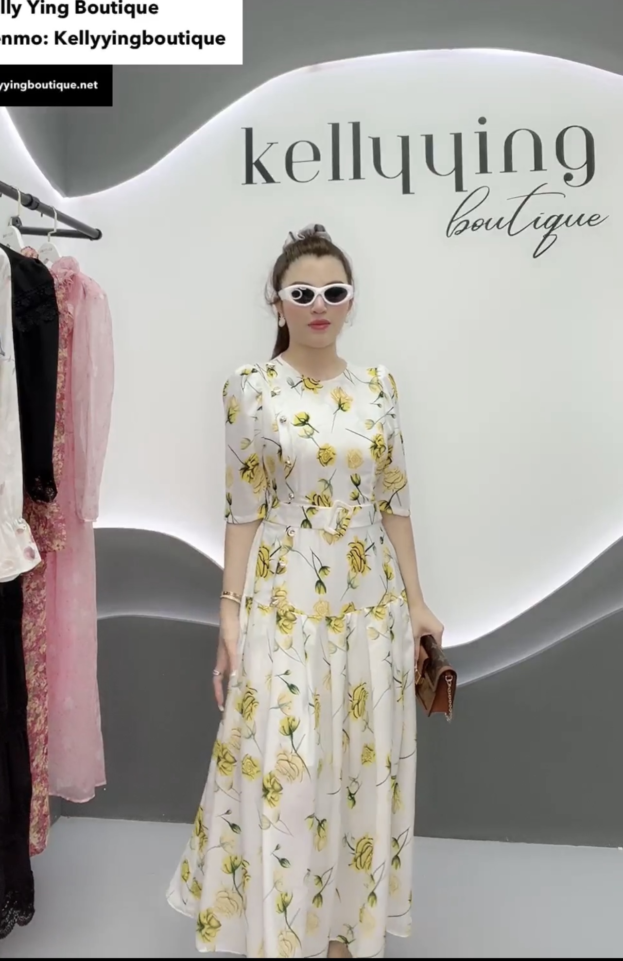 V320. HOA YELLOW DRESS