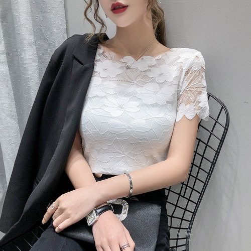 C852. LACE TOP CAMISOLE WHITE