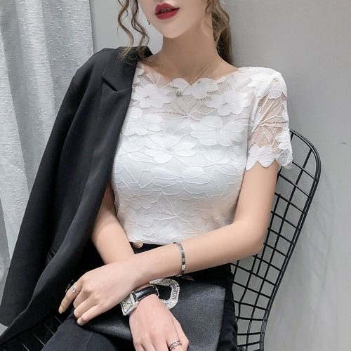C852. LACE TOP CAMISOLE WHITE