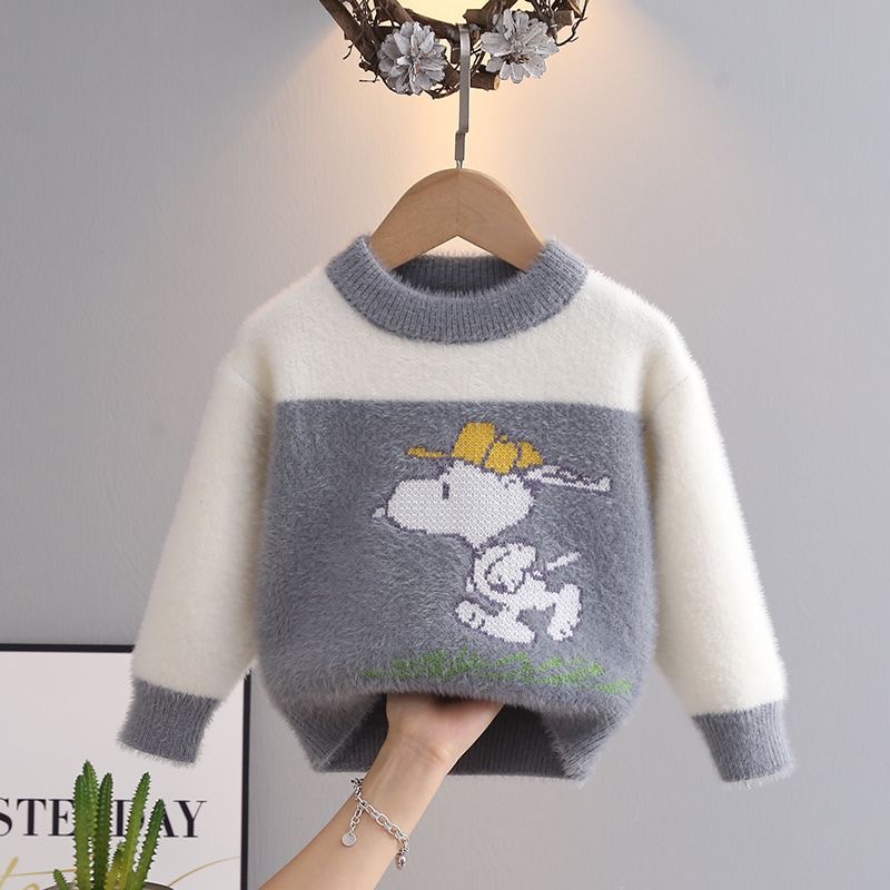 K554. BABY SWEATER GRAY SNOOPY