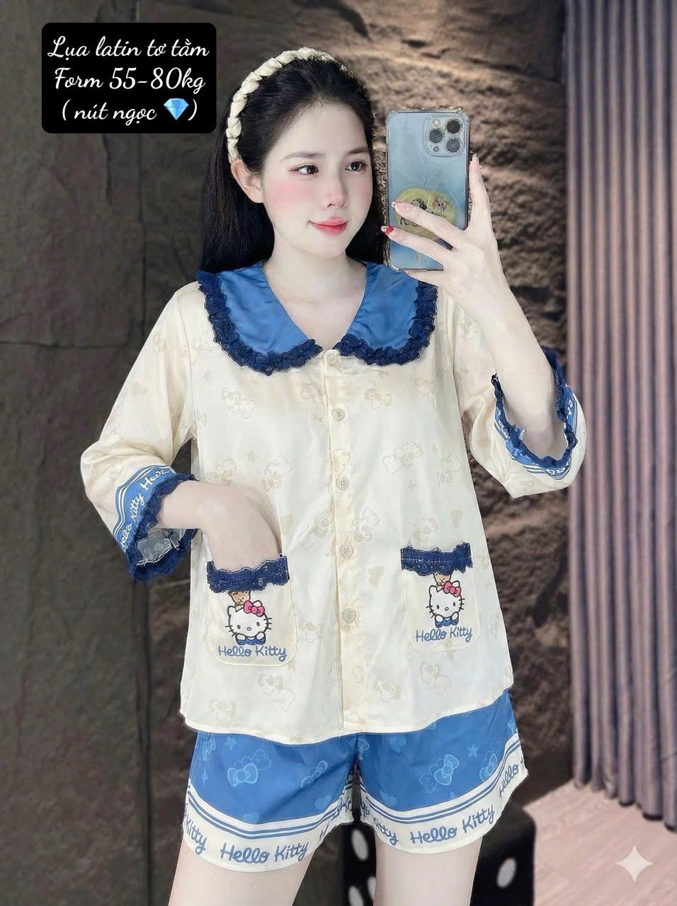 V1028. SLEEPWEAR HELLO KITTY BLUE