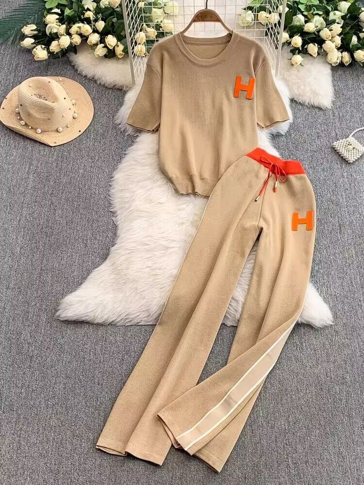 6789. SET LONG PANT KNITTED BEIGE
