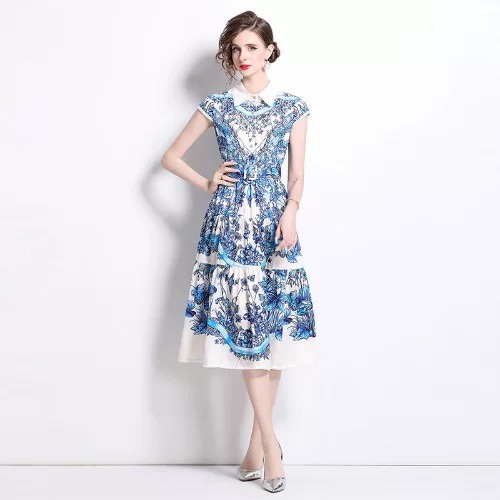7835. BLUE LONG DRESS