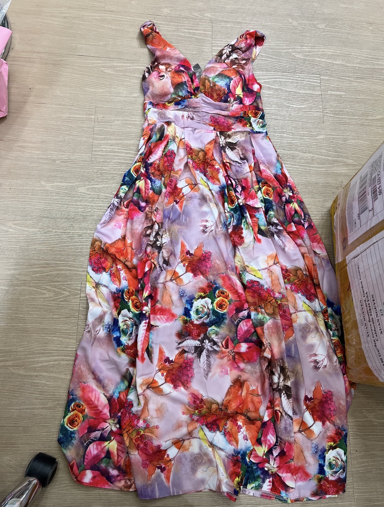 V124. MAXI DRESS CORAL