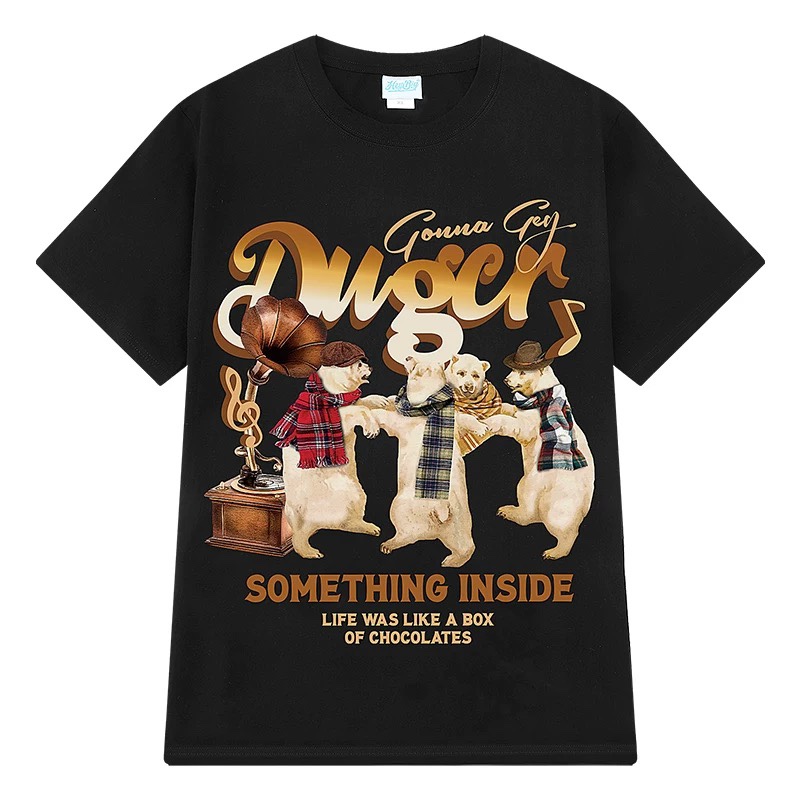 1649. DOG BLACK TEE