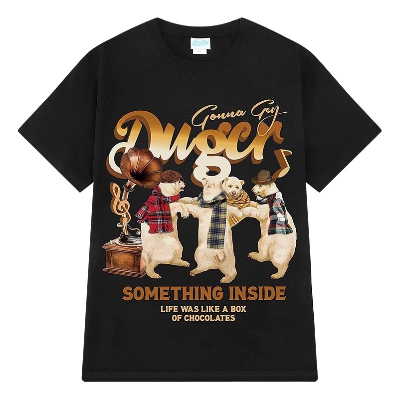 1649. DOG BLACK TEE