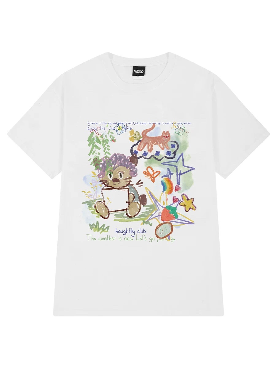 1618. BEAR WHITE TEE
